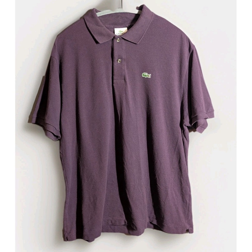 Lacoste Purple Polo Shirt Size 7 (XL)‎ Crocodile Logo Made in El Salvador